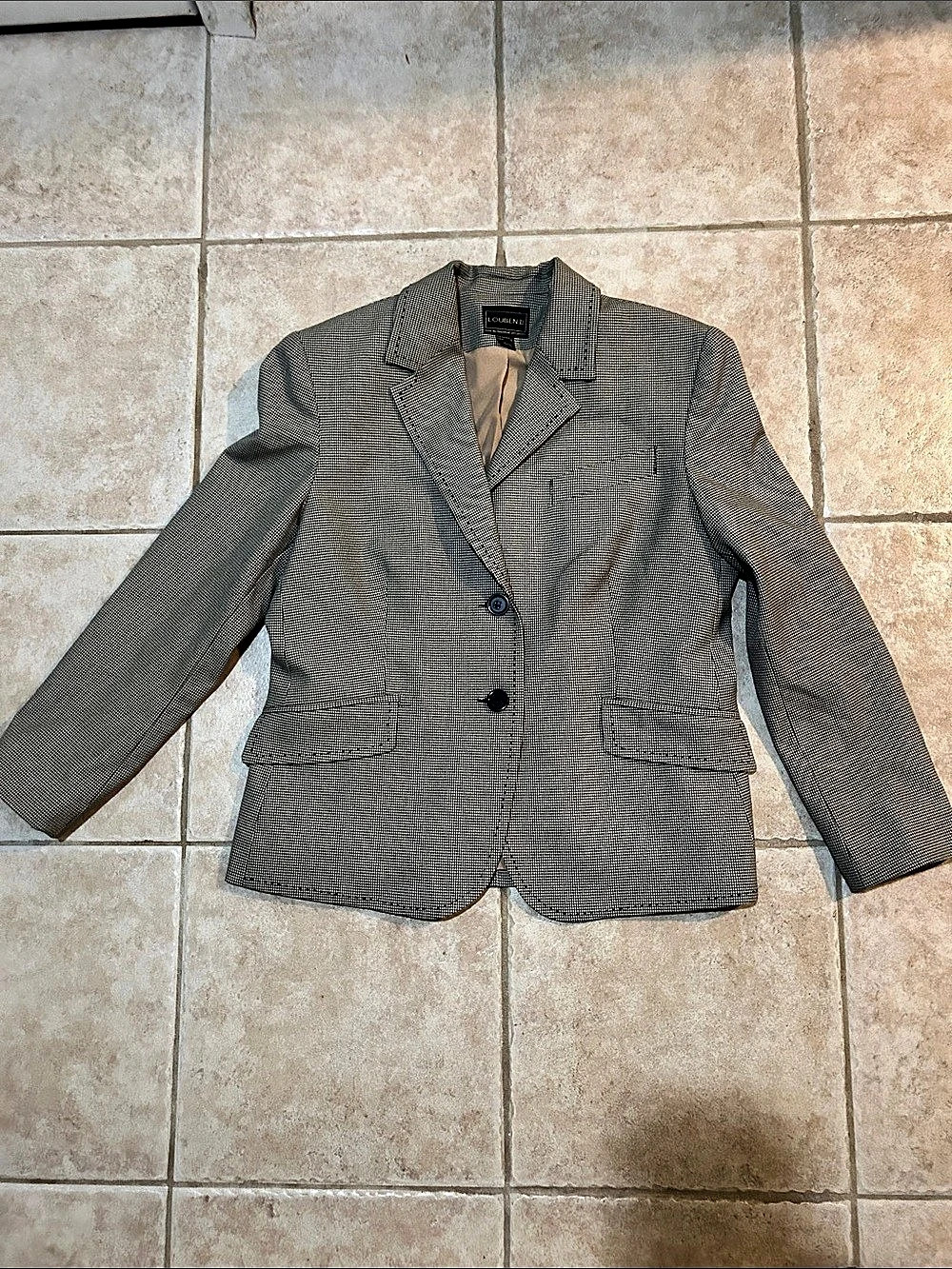 Louben II Houndstooth Blazer in Black & White Size 12